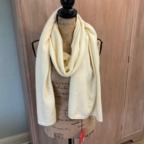 Hunter Play Essential Cream Scarf oversized large warm ivory white winter New - Picture 3 of 9